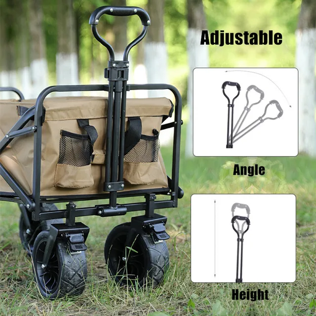 Összecsukható Kemping Teherautó Piknik Kocsi Háztartási Élelmiszerbolt Bevásárlókosár Kültéri Asztali Poggyász Tároló - Image 2