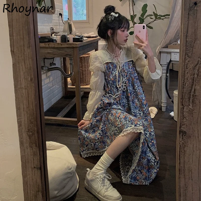 

Женский комплект из 2 предметов, милый Универсальный кружевной лоскутный элегантный солнцезащитный кардиган с V-образным вырезом, модное уютное платье-трапеция для колледжа