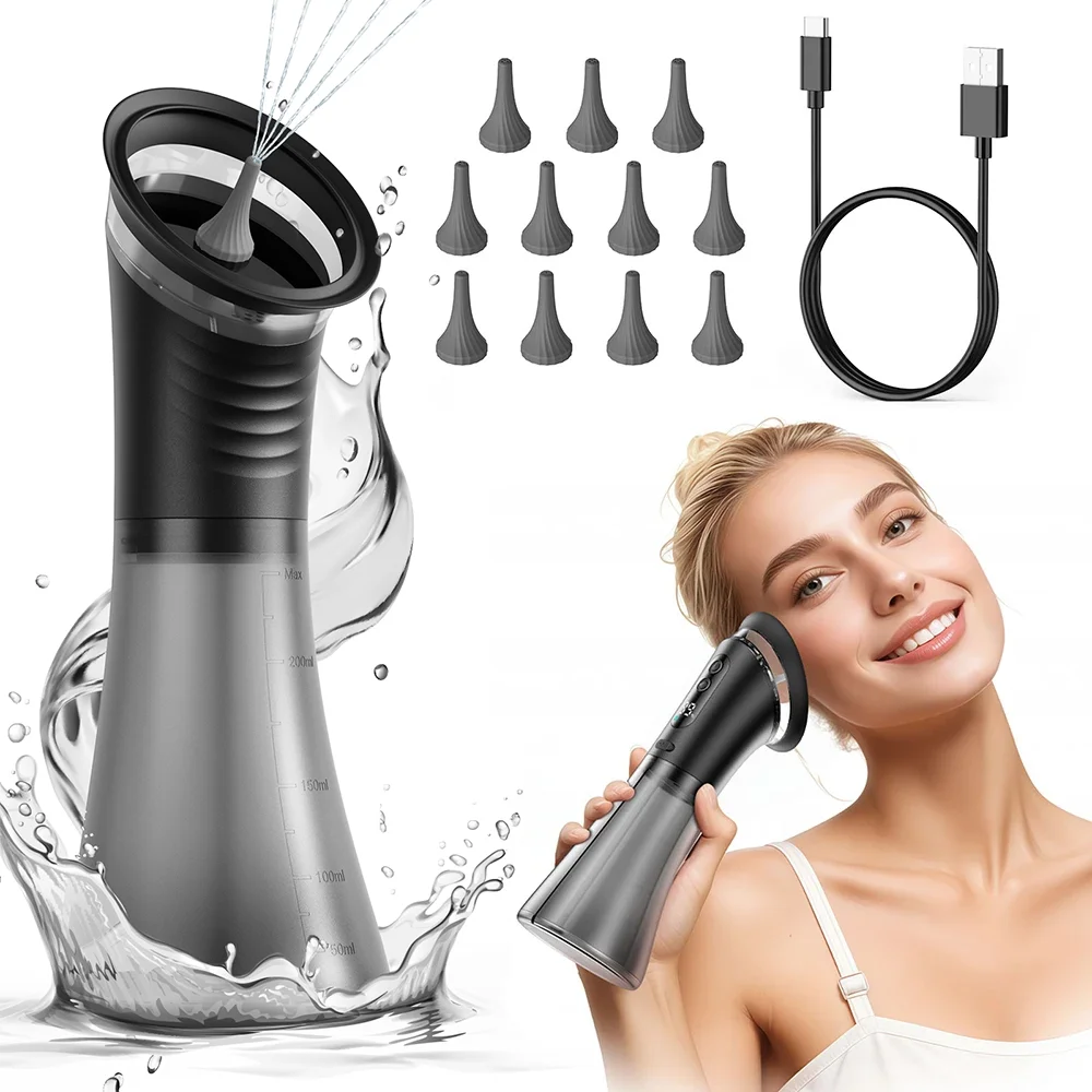 Electric Ear Wax Removal System Water Powered Ear Cleaning Tool Irrigation Flusher 3 Pressure Settings Safe & Effective