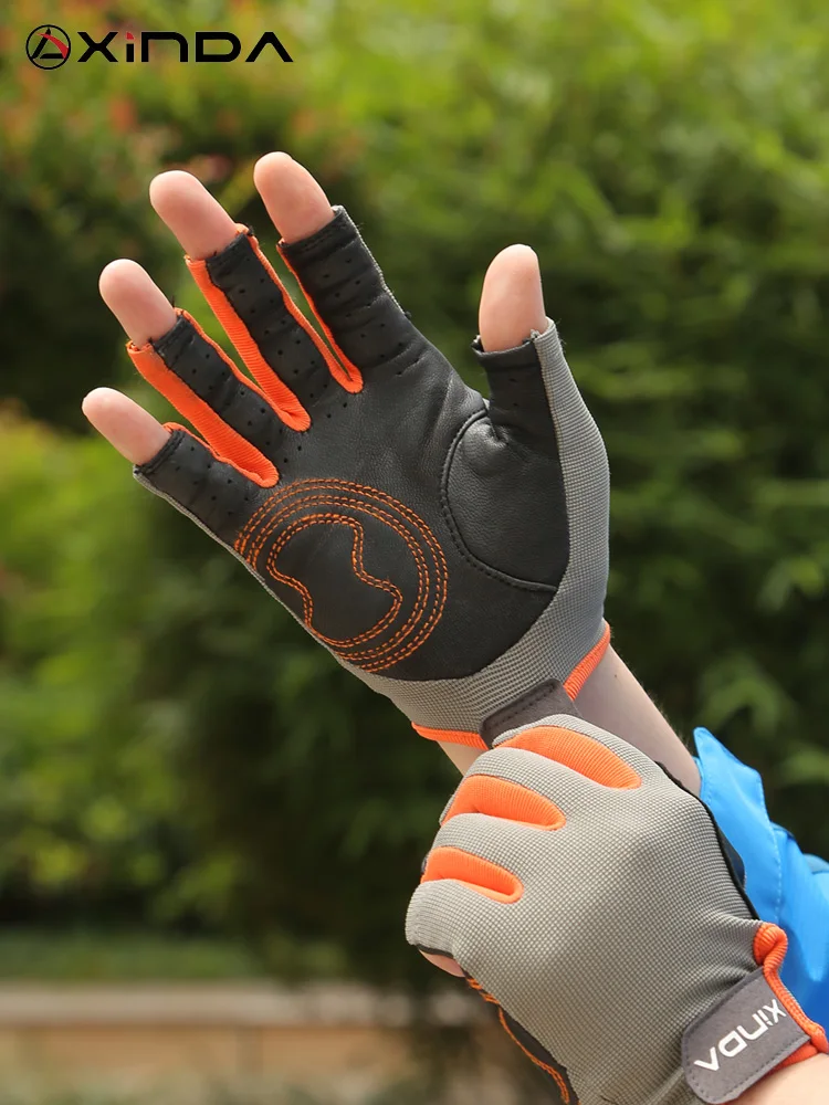 XINDA – gants d'escalade en cuir de vache, antidérapants, résistants à  l'usure, pour Sports de