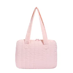 Versatile Shockproof Laptop Shoulder Bag - Large Capacity 14 Laptop Handbag (Pink)