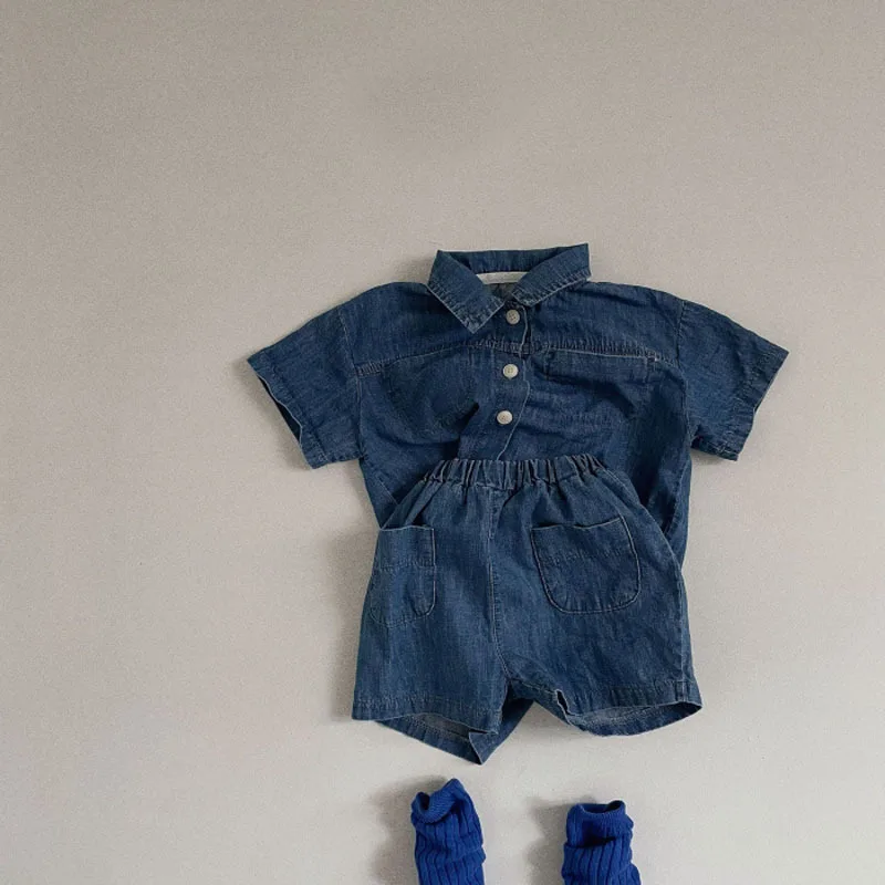 2025 Summer New Baby Short Sleeve Denim Jacket Clothes Set Solid Boys Girl Casual Shorts 2pcs Suit Cute Kids Jean Outfits 2 2025 Summer New Baby Short Sleeve Denim Jacket Clothes Set Solid Boys Girl Casual Shorts 2pcs Suit Cute Kids Jean Outfits - Image 2
