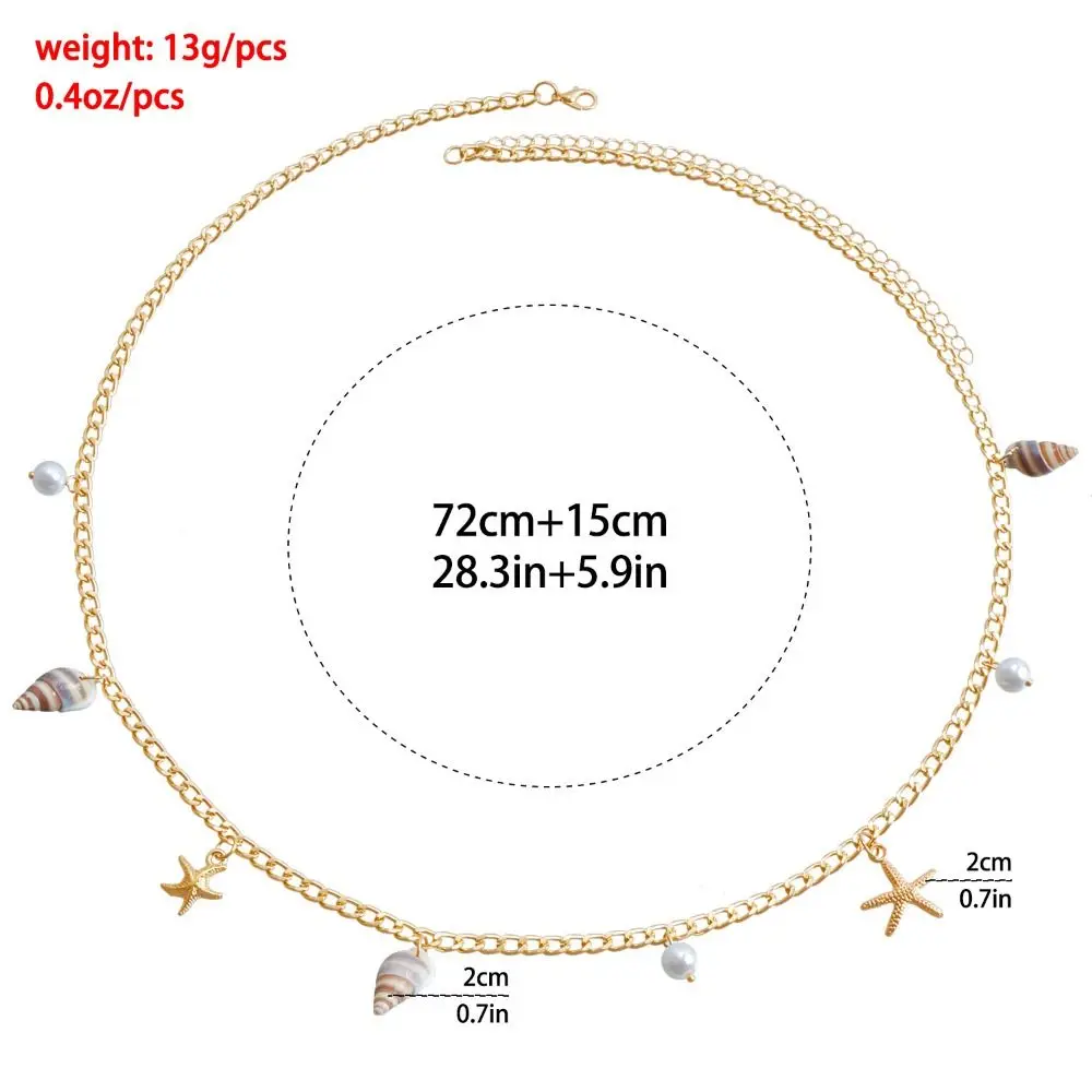 Sommer Böhmische Taille Kette Seestern Seestern Shell Anhänger Shell Taille Link Strand Bikini Aushöhlen Körper Kette für Frauen – Detail 6