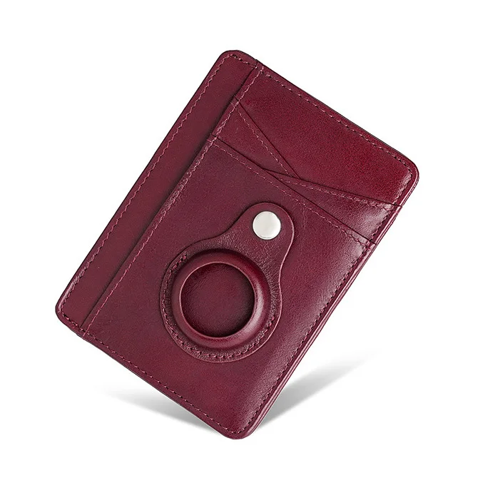 Kleines Rfid-Kreditkartenetui aus echtem Leder mit Air-Tag-Halter, diebstahlsichere Kreditkartenetui, Airtag-Ausweishalter