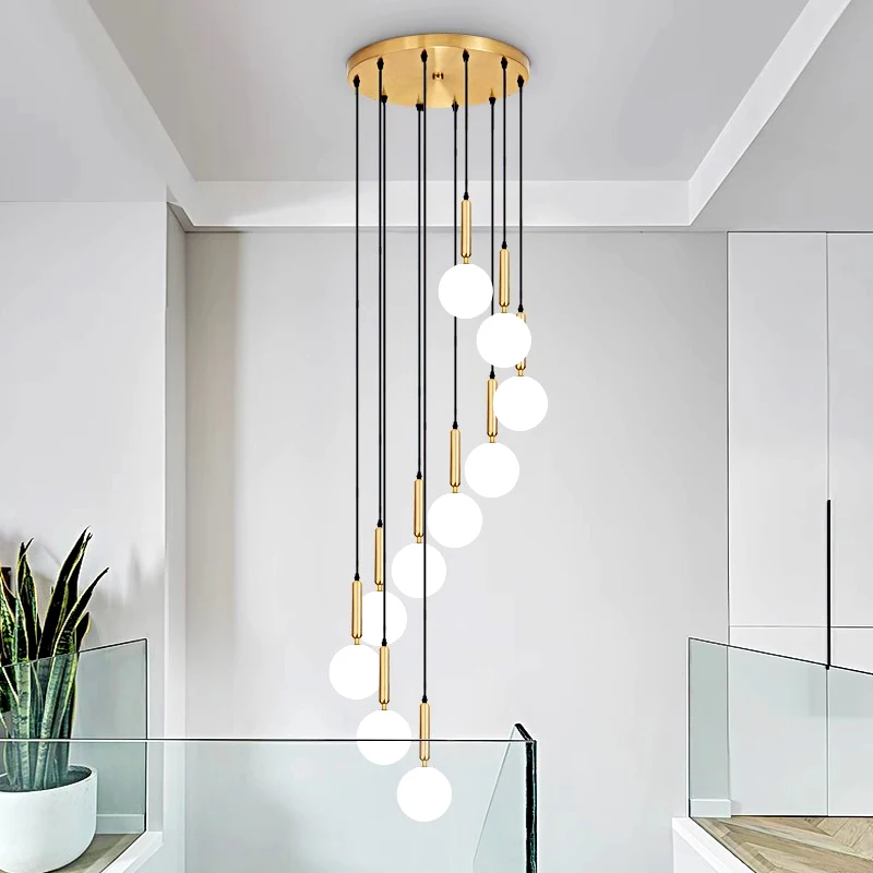 Modern ring stairs led lights pendant light lamps for living room led Chandeliers for dining room hanging light indoor lighting 2