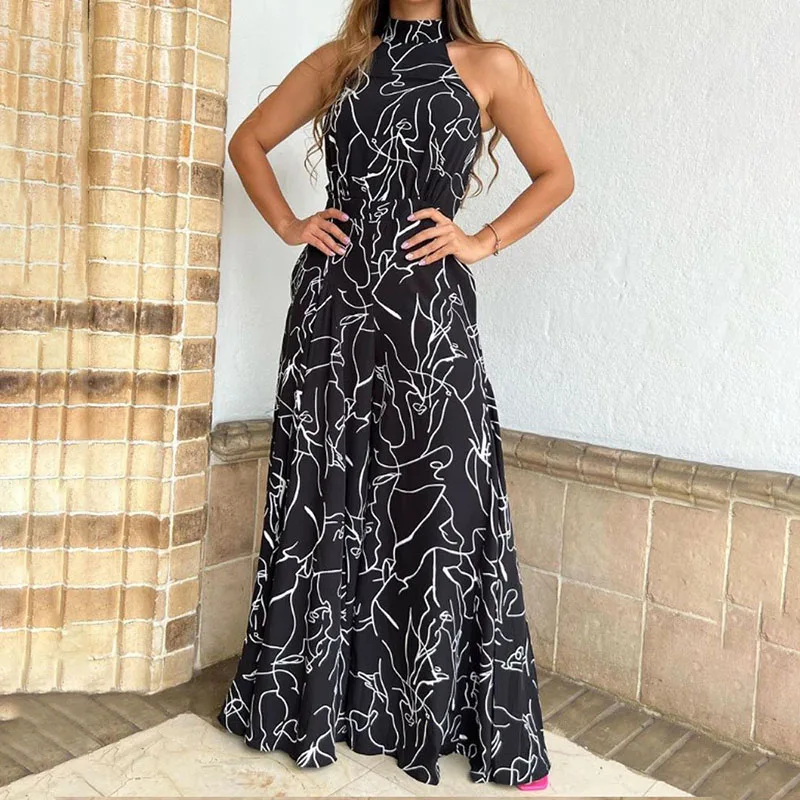 Printed Jumpsuit Fashion Elegant Office Vintage Rompers Wide Leg Overalls Spring Long Sleeve Loose Jumpsuits 2023 Women Summer
