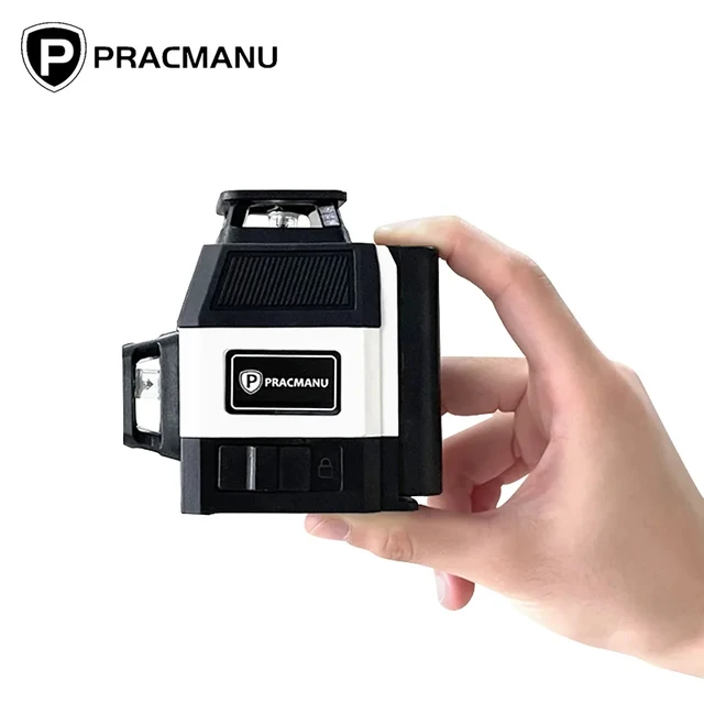 Pracmanu Mini Laser Level 12 Lines 3D level Self-Leveling 360° Horizontal and Vertical Cross Green Laser Beam Lines 1