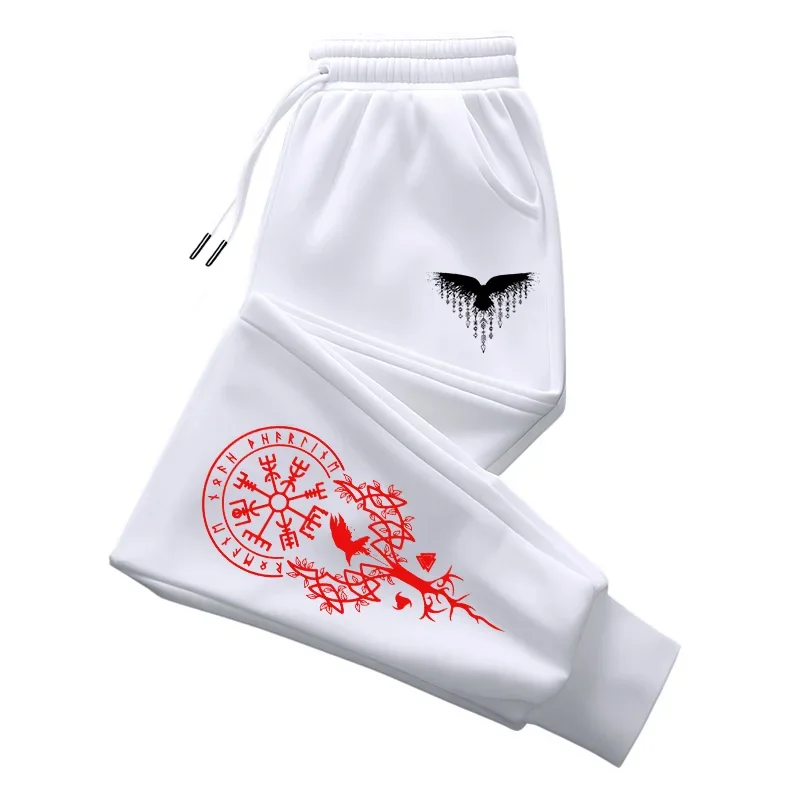 2025 nuovi uomini pantaloni da jogging pantaloni sportivi casual invernali pantaloni comodi sport all'aria aperta vichingo corvo design moda autunnale 2