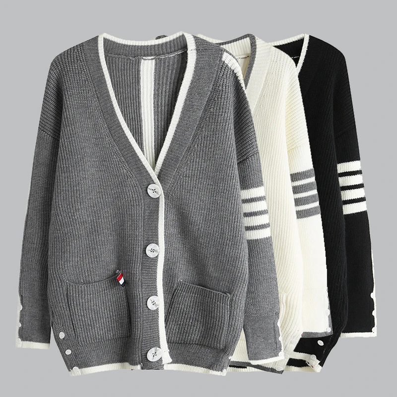 

Вязаная Корейская осенняя одежда 2023, новый свитер, высококачественная одежда, женский Кардиган с длинным рукавом, Модный Зимний вязаный Топ для девочек Y2k