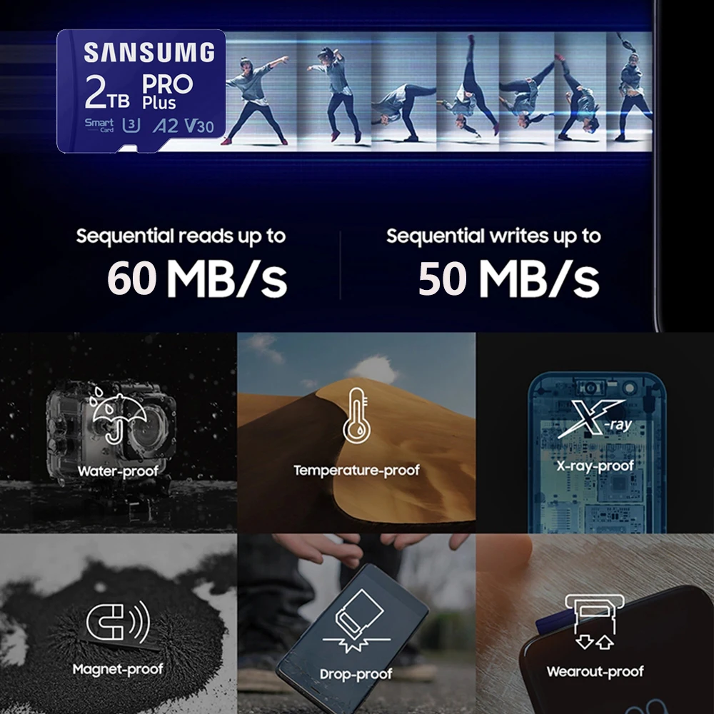 SANSUMG Original Micro TF SD Card 1TB Mini Memoria SD Memory Card 512GB 128GB For Phone Nintendo Switch Video Card SD Cards 2TB 6