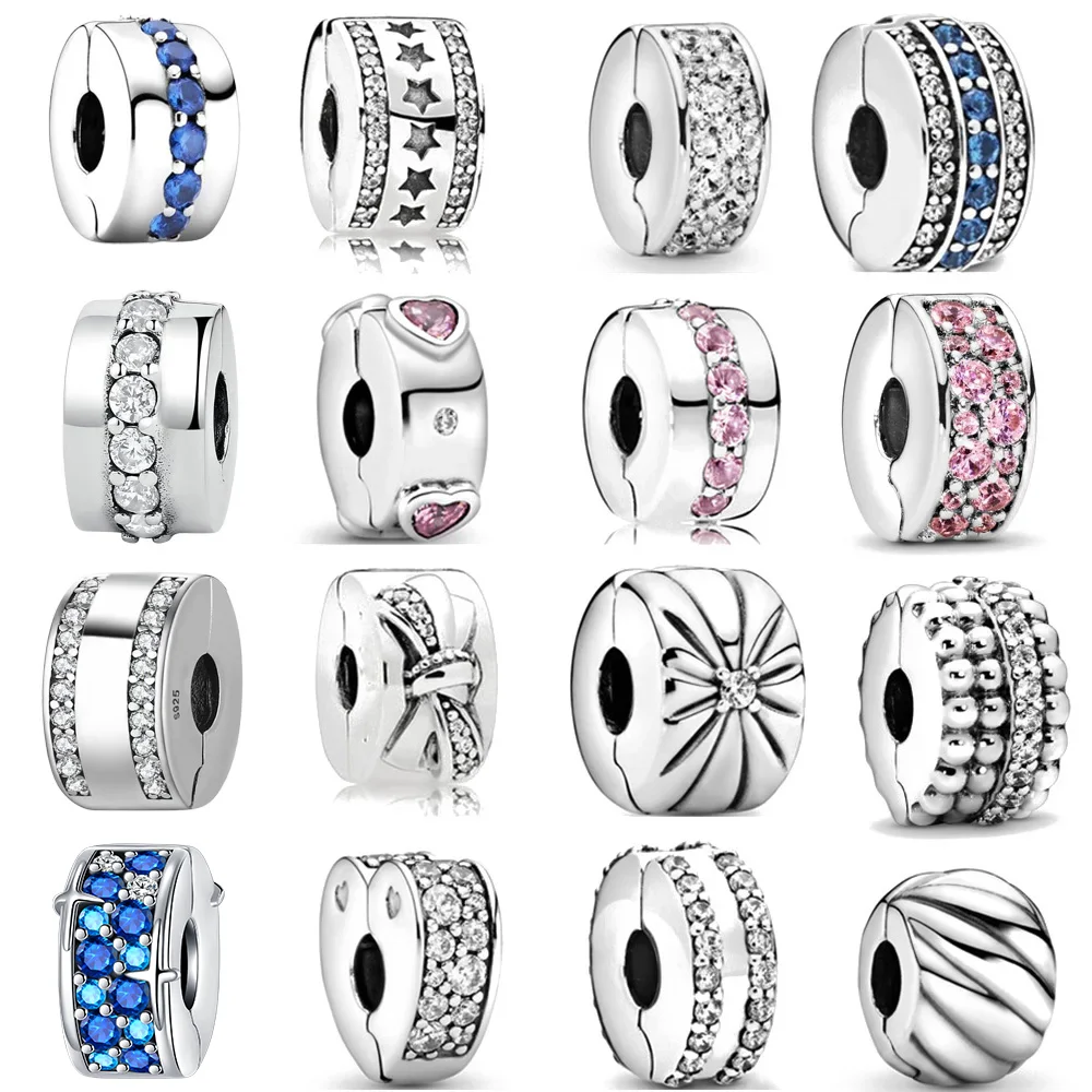 Shining Clips Bead Fit Pandora 925 Originale 925 Sterling Silver Beads Charm Silver 925 Bracciali Gioielli Da Donna