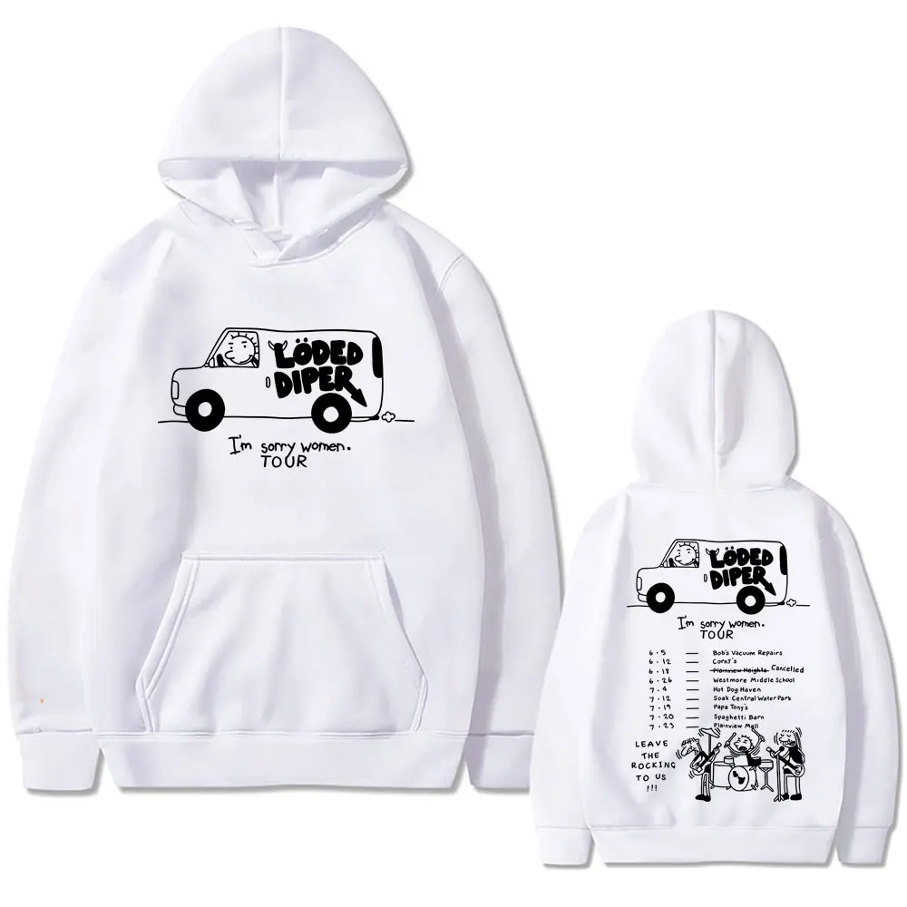 한정판 Loded Diper I'm Sorry Tour 후드 남성용 레트로 록 스웨트 패션 스트리트 가을/겨울 따뜻한 후드