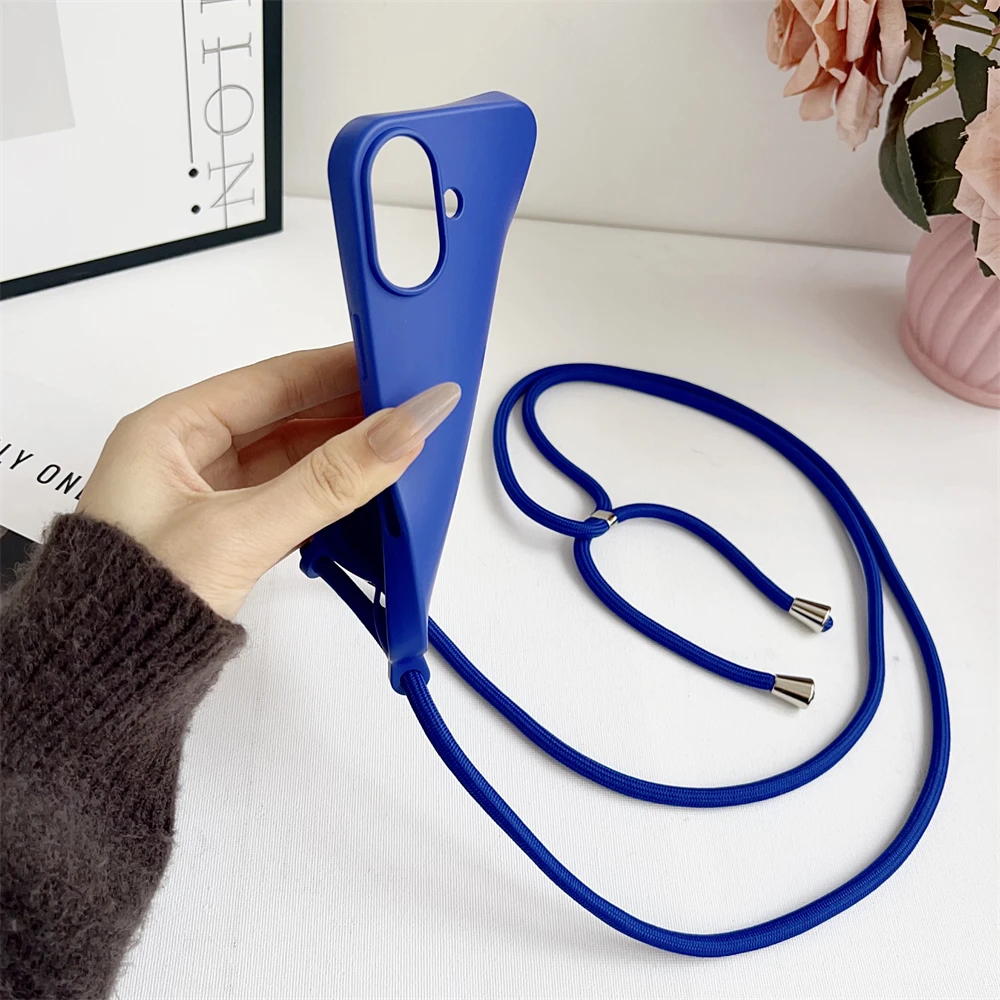 Crossbody Liquid Silicone Phone Case with Lanyard in Matte Candy Color