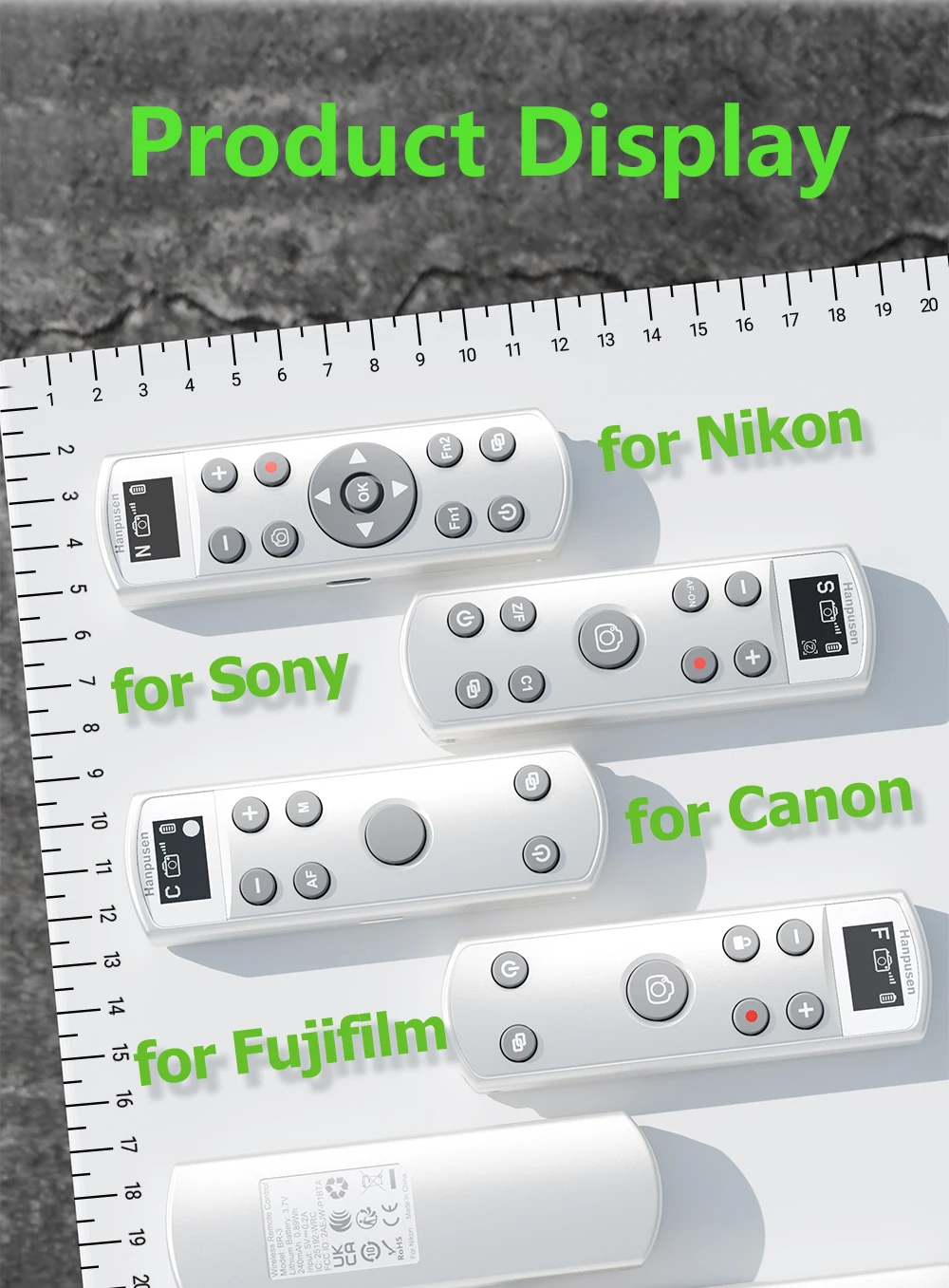 Hanpusen USB-C Drahtlose Bluetooth-Fernbedienung Auslöser mit OLED-Bildschirm für Sony / Canon / Nikon / Fujifilm-Kameras – Detail 8