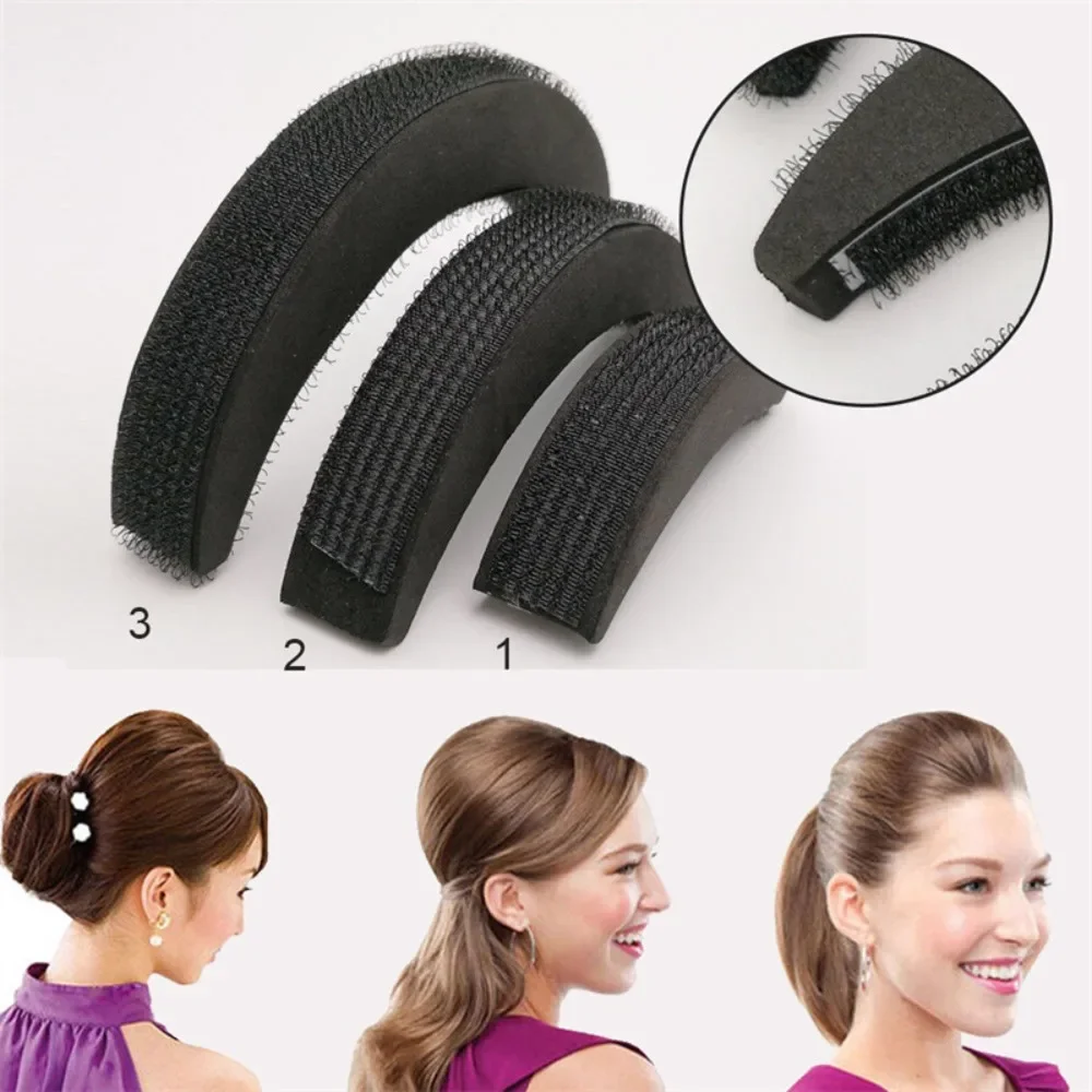3Pcs Hair Pads Hair Volume Increase Puff Hair Bun Maker Donut Magic Foam Sponge Bump Up Insert Base Hair Styling Accessories