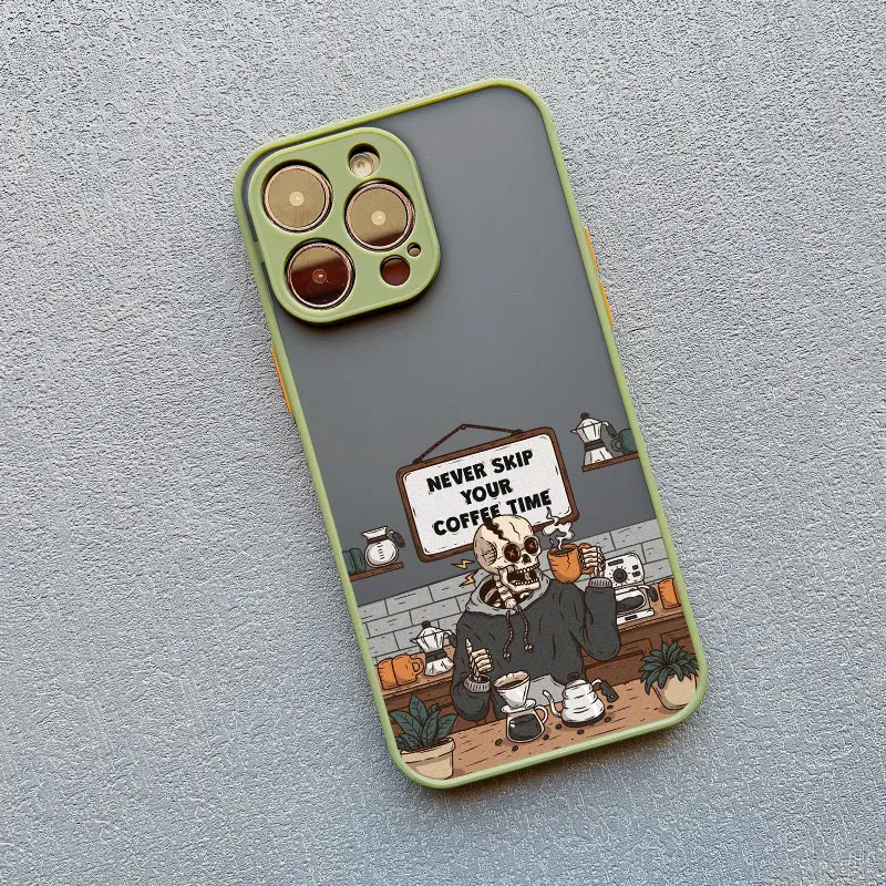Skull Coffee Trendy Phone Case - Shockproof Design