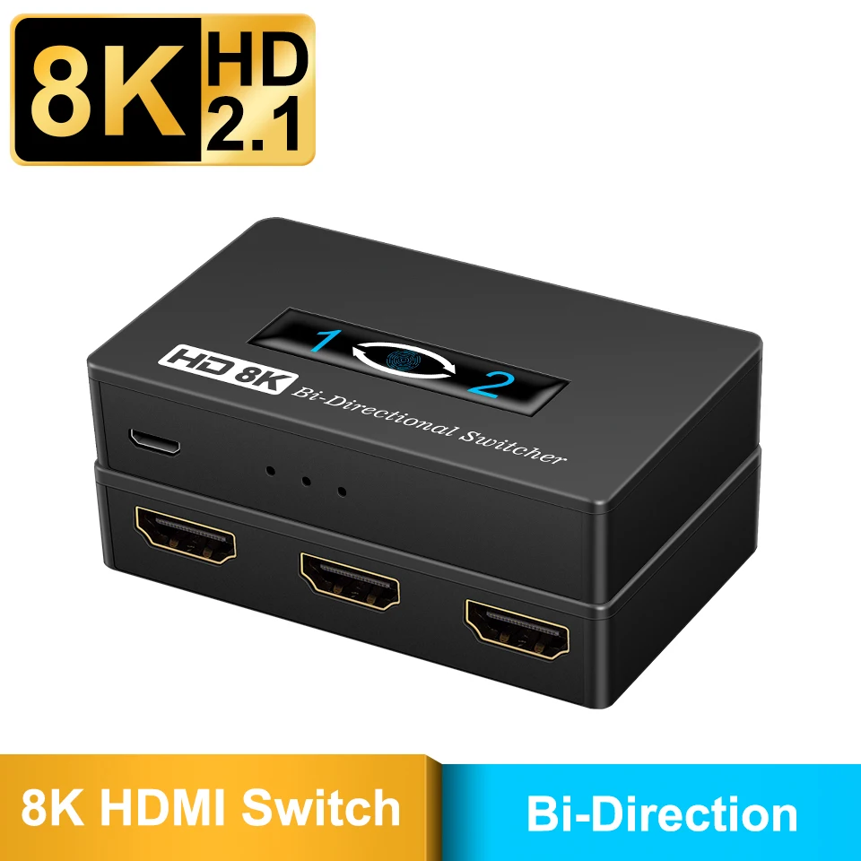 Splitter Switch Hdmi 8K 4K 2 In 1 Out Convertitore Switcher Bidirezionale Hdmi2.1 Per Adattatore Switcher Ps5 Tv