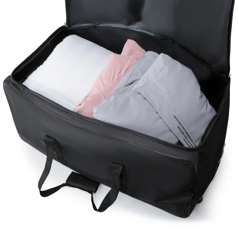 large capacity foldable travel bag on wheels air consignment package high capacity storage luggage handbag