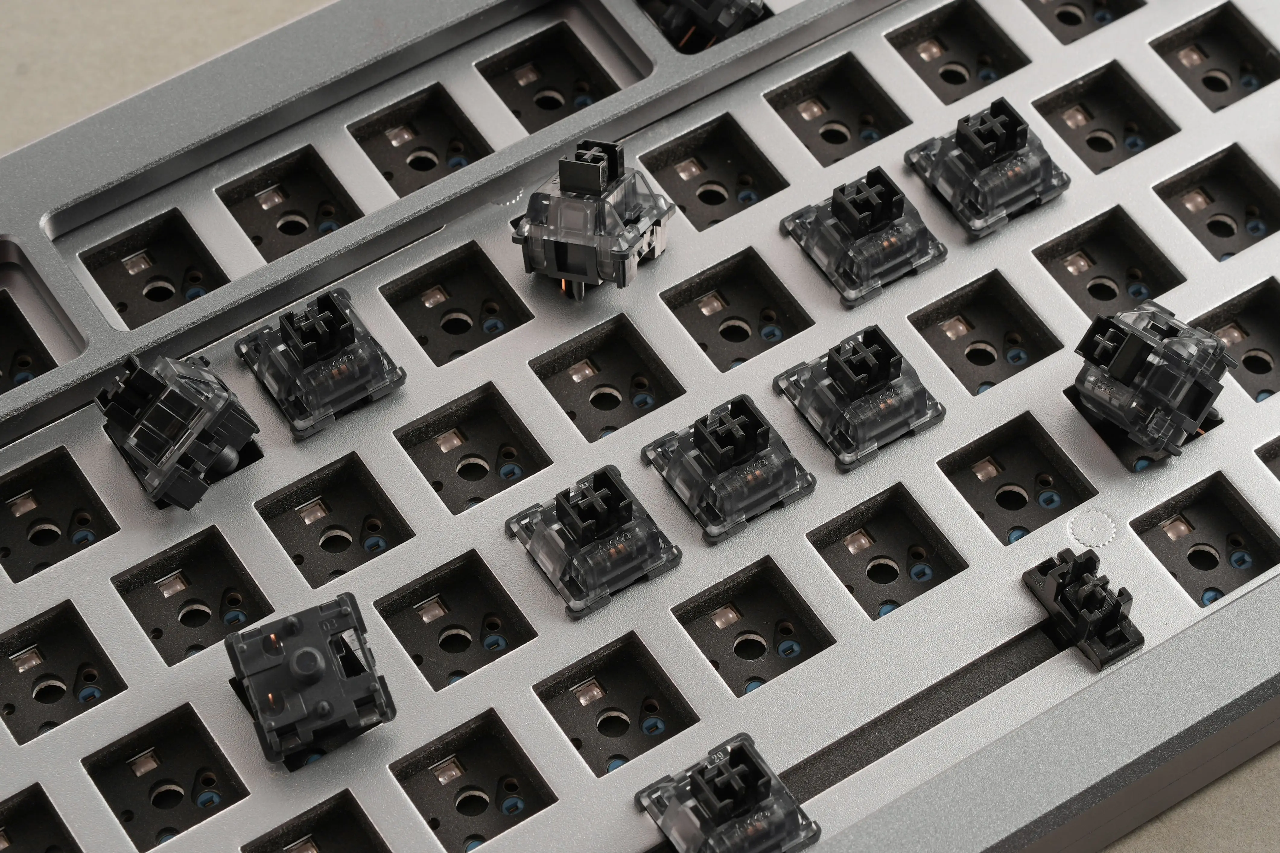com Teclado Mecânico MX, Interruptores Creme Preto, 5 Pinos, 55Gf, V3 Pro, 45 Pcs