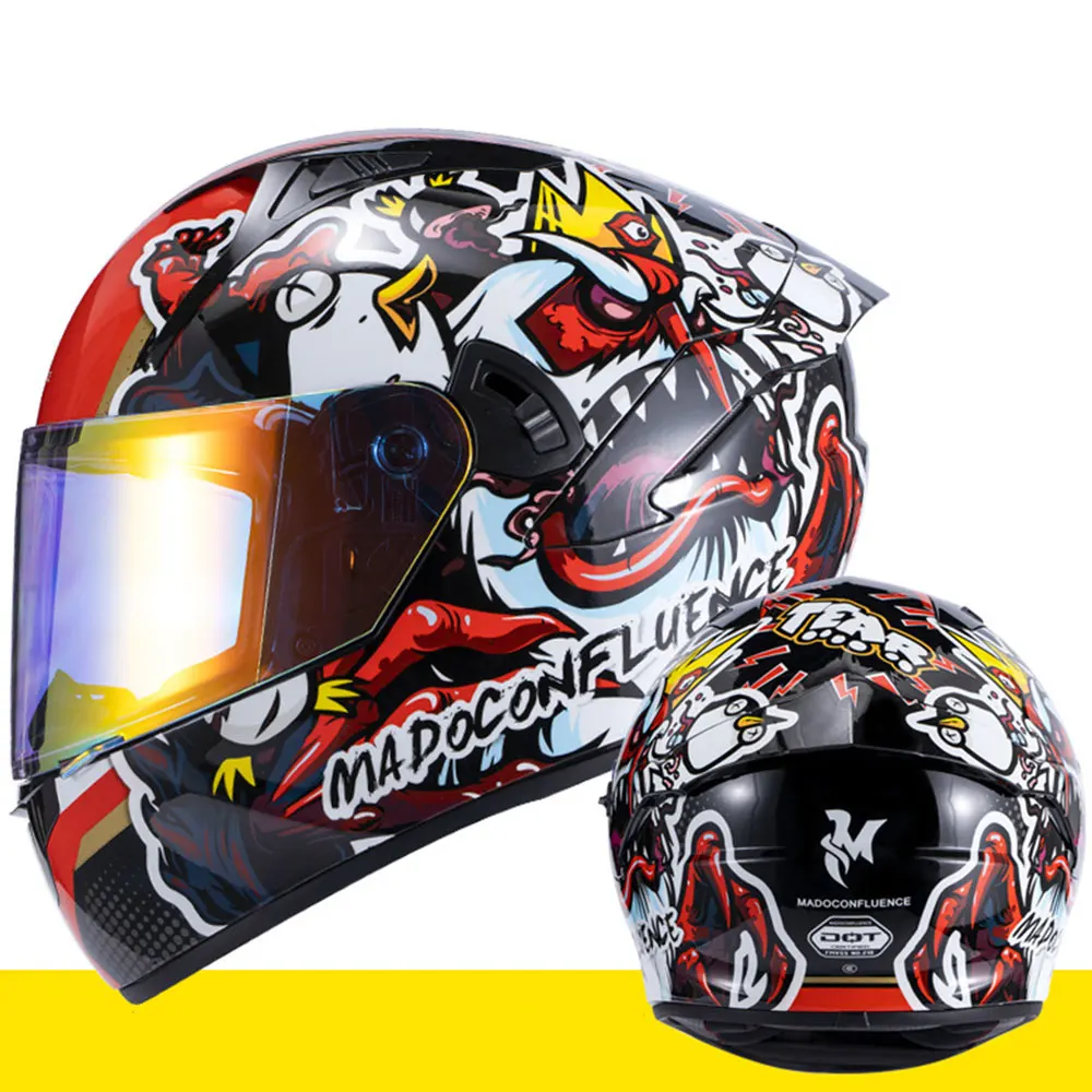 Motorcycle Full face helmet dual lens capacete moto masculino