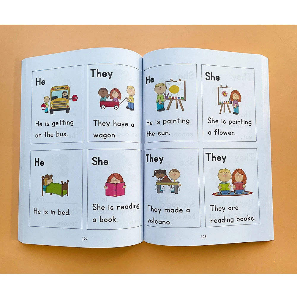 240P kids Alphabet Sentence books In English Practice Workbook Reading phonics Books for baby children learning English toys 6