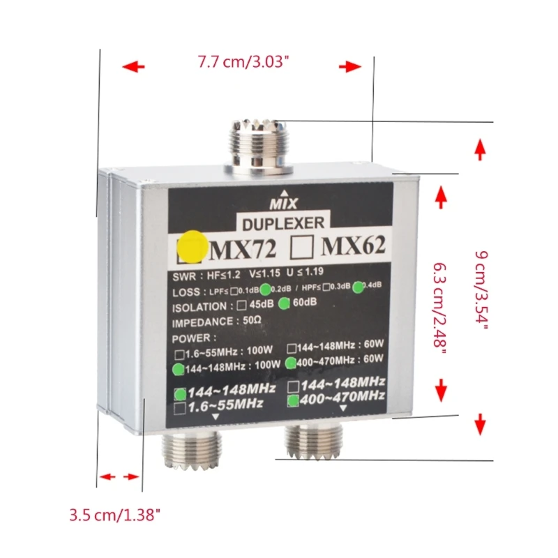 Ham Antenna Combiner VHF/UHF Frequency Linear Transit Station Duplexer DualBand