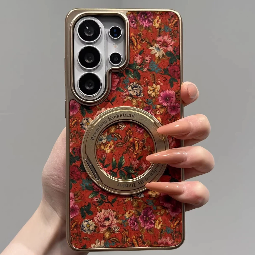 Ultra Plating 360° Rotation Alloy Bracket PU Leather Magnetic Case - Premium Hard Cover