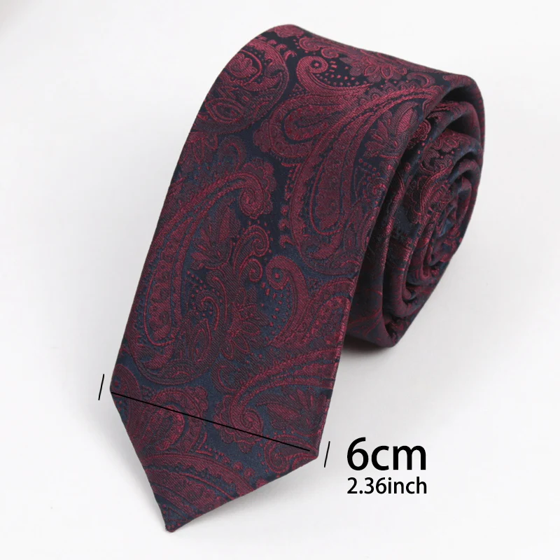 Exquisite burgunderrote Paisley-Krawatte für Herren, Jacquard-gewebtes Taschentuch, Fliege-Sets, Geschenke für Bräutigam, Hochzeit, Party-Accessoires – Detail 8