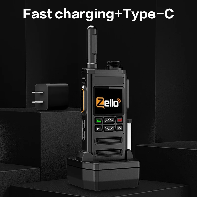 Zello Walkie Talkie 4g Sim Card WiFi Network Cell Phone Radio Long Range 100 Miles Professional POC Walkie Talkie 2