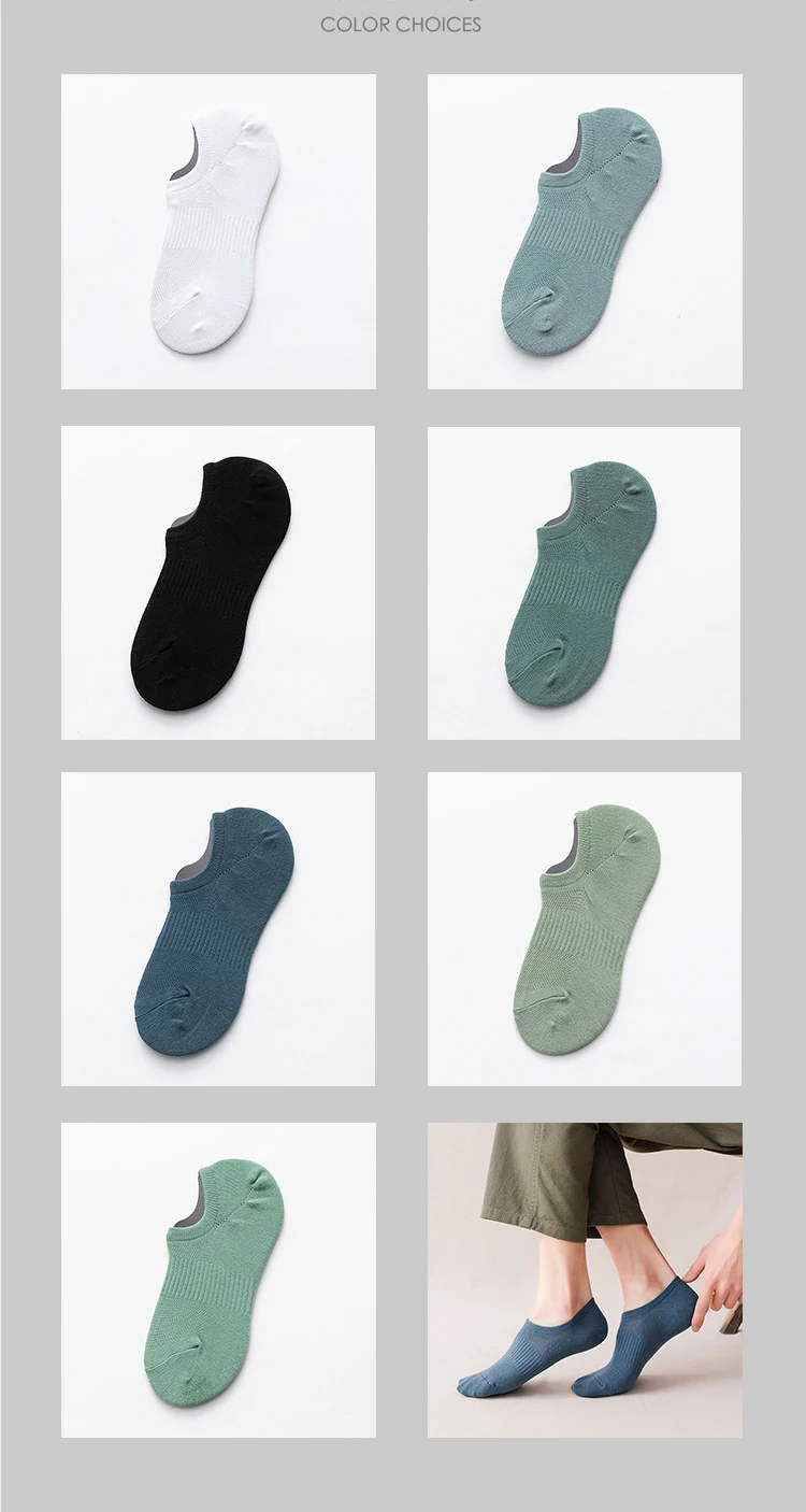 10 Paar Herren-Baumwollsocken, atmungsaktiv, antibakteriell, Deodorant, unsichtbare Herrensocken, hohe Qualität, neue Größe EU38-44 – Detail 5