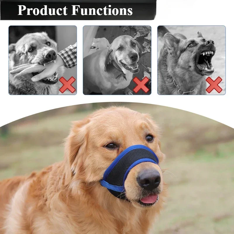 Dog Muzzle Breathable Mesh Muzzles With Adjustable Loop For Small Medium Large Dogs Puppy Muzzle For Biting Chewing Trimming