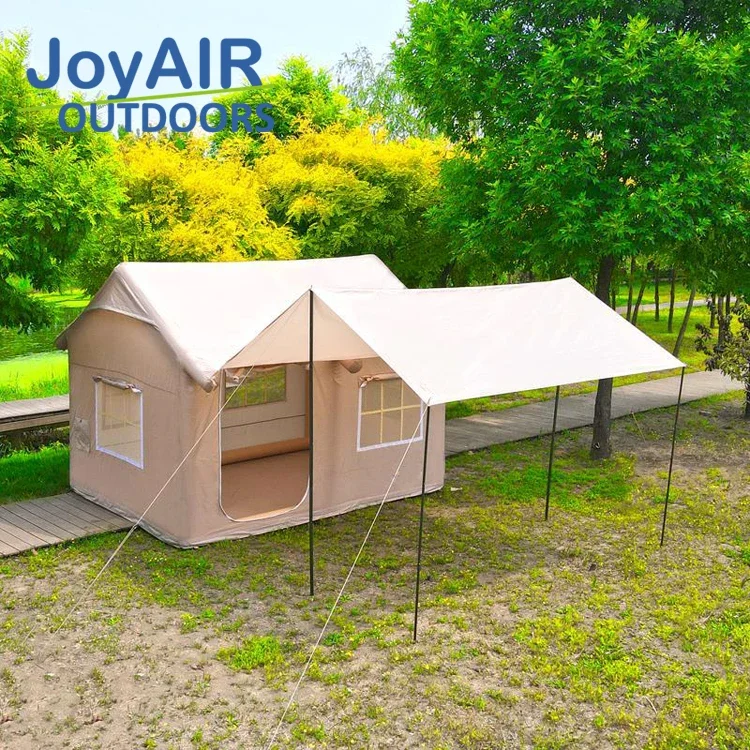 

High quality oxford fabric air tube bell tent blow up tourist house camping tent outdoor portable inflatable house tent