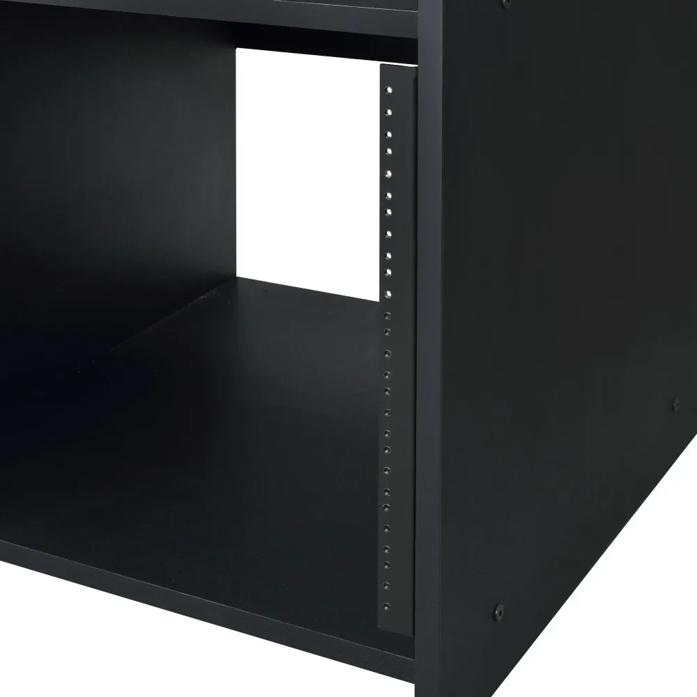 Computer Desks,6-shelf Design Offers Ample Vertical Storage Space,Black Music Desk with Earphone Rack 5