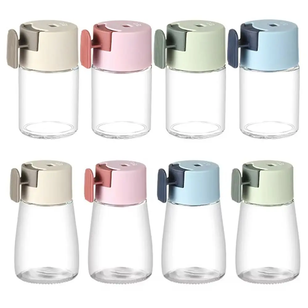 Description Picture 5 of item4Pcs Press Type Measuring Seasoning Bottle Transparent 0.5g Quantitative Salt Glass Bottle Refillable Adjustable