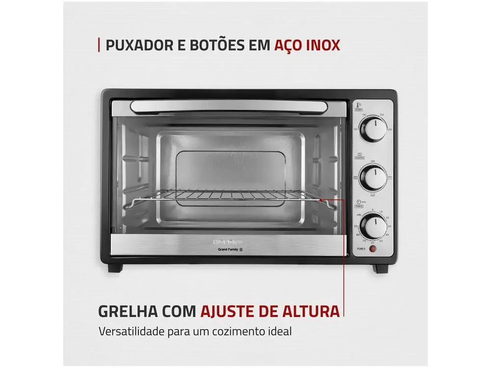 Forno Elétrico de Bancada Mondial com Timer - 110V 6