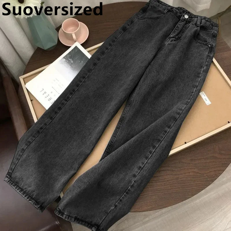 

Black Wide Leg Jeans High Waist Baggy Denim Pants Fashion Streetwear New Vaqueros Vintage Women Straight Cowboy Pantalones