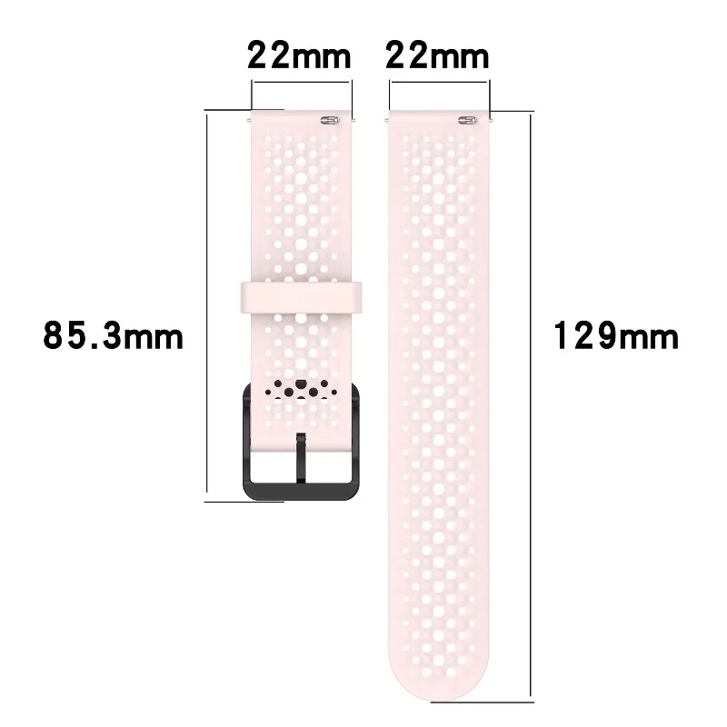 Breathable Silicone Sport Strap - 20mm/22mm Replacement Wristband
