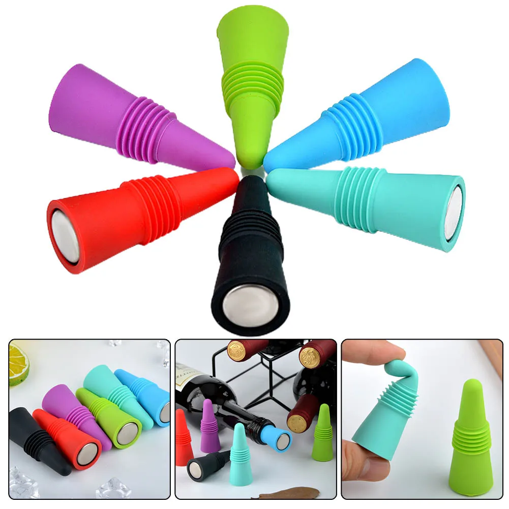 

Reusable Wine Bottle Stopper Silicone Beer Cap Stopper Cork Sparkling Leak Proof Champagne Bottle Sealer Stopper Wine Bar Parts