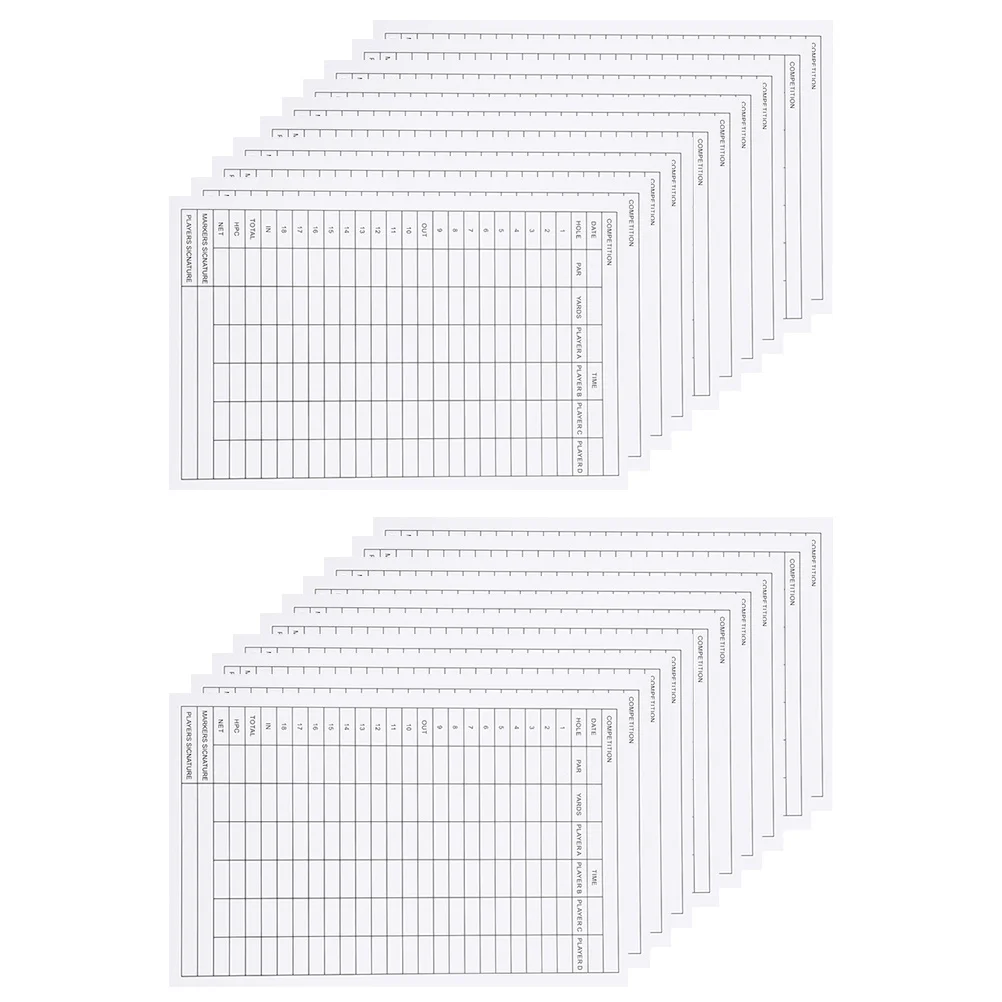 

20 Pcs Notebook Golf Scorecard Notebooks Scorebook Coated Paper Scoreboard for Use