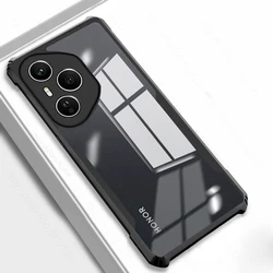 Transparent Acrylic Shockproof Armor Case with TPU Soft Frame Protection for Honor400 Pro Global (Black-01)