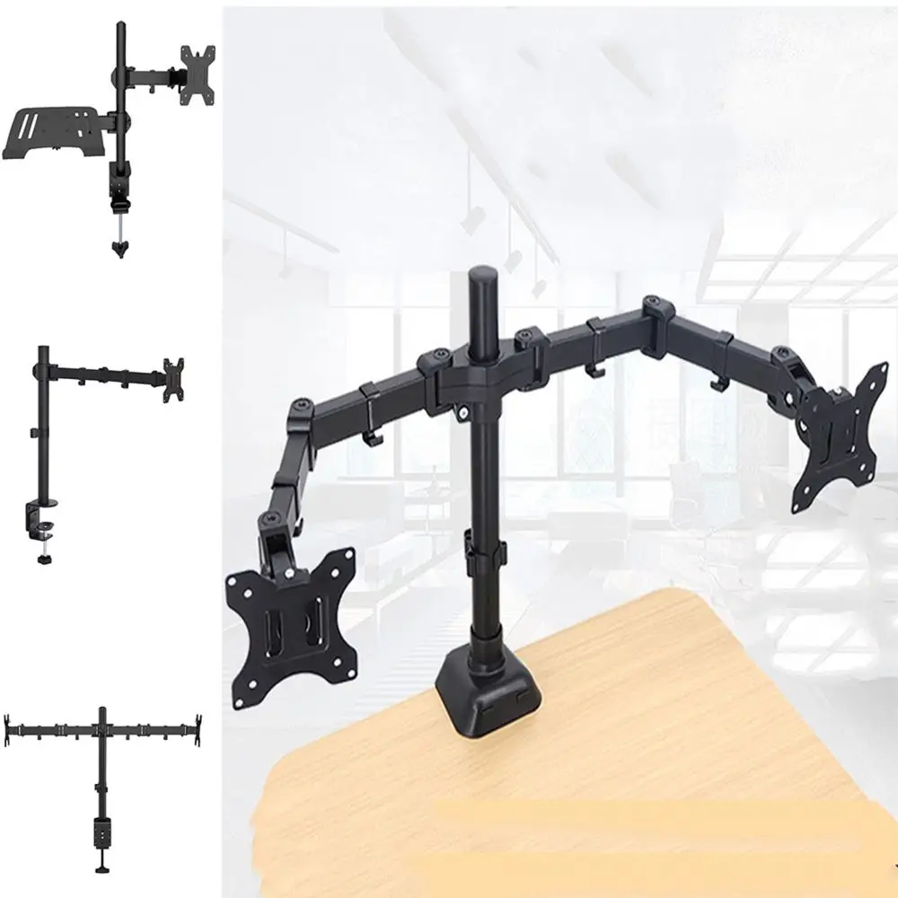 

Multifunctional Monitor Bracket with Clamp Holder Telescopic 360°Free Rotating Dual Monitor Holder Dual Arm Expandable