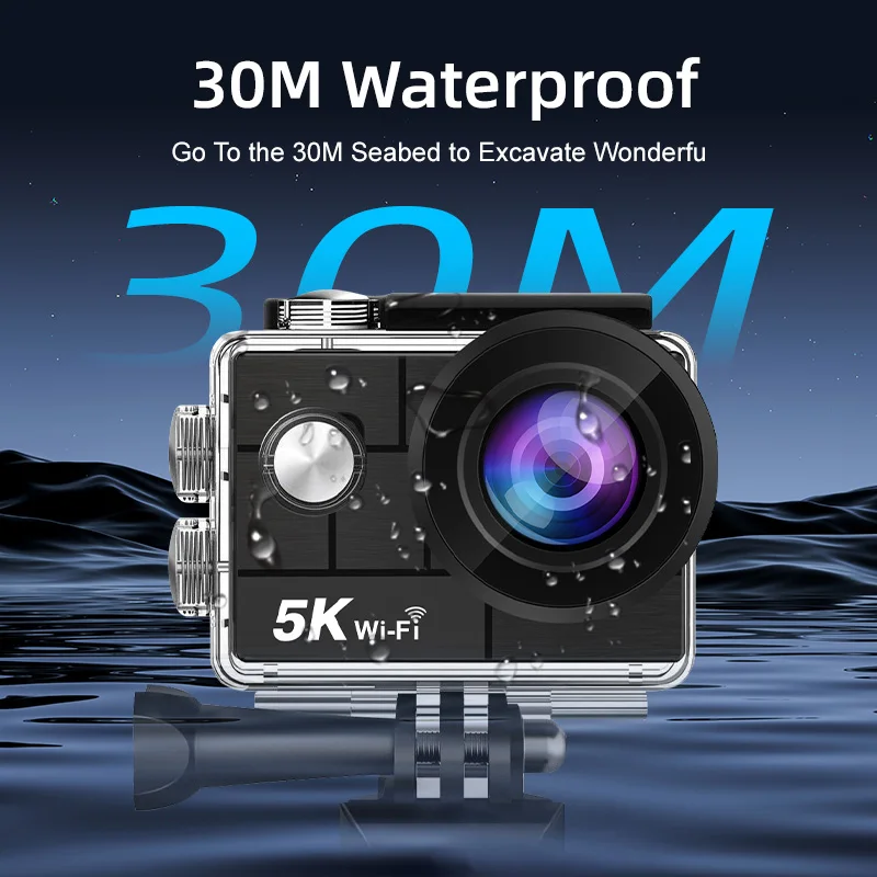 Ultra HD 5K/30fps Action Camera WiFi 2" 170D Underwater 30M Helmet Vedio Sport Anti-Shake Action Camera With Sony 386 Fisheye Le 3