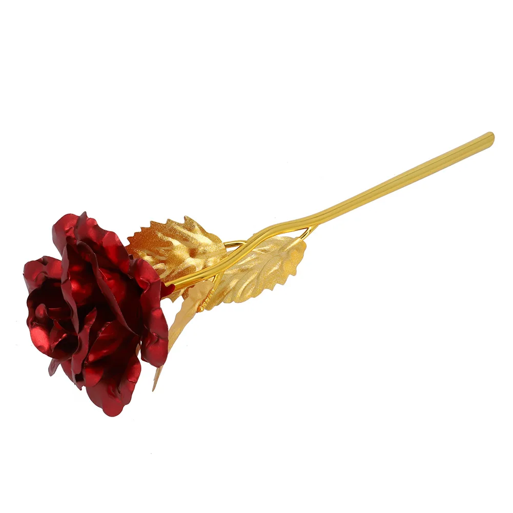 24K Gold Foil Multi-Color Artificial Rose - Elegant Floral Décor