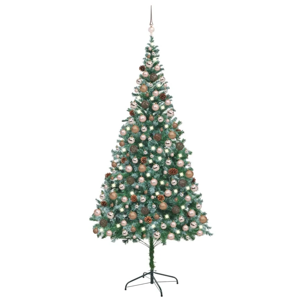Albero Di Natale Artificiale A Led E Palline E Mele Di Pino 210 Cm