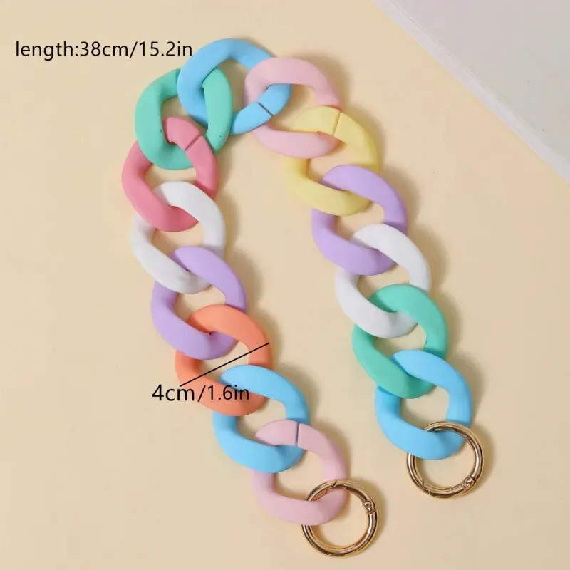 Versatile Women Bag Chain Strap Wide Chain Colorful Fashion Bag Accessories Bag Chain