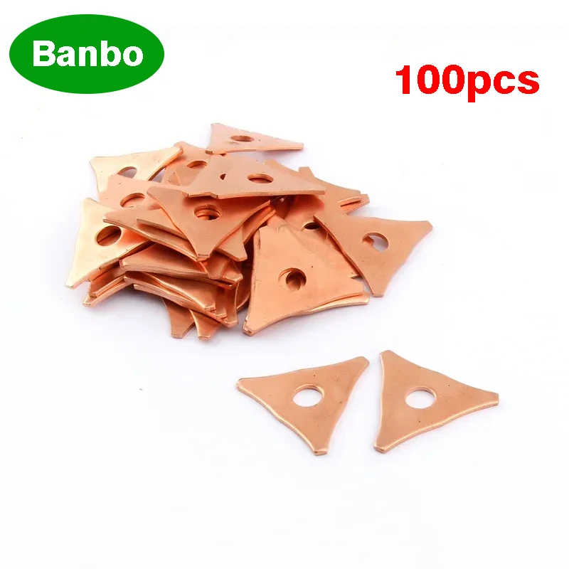 

100Pcs Triangle Copper Ring Welding Kit Accessories Dent Pulling Rings Hook Washer Pull Hammer Kit