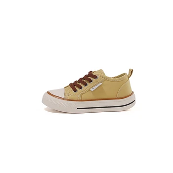 Sneakers basse in tela per bambini, stringate, casual, da passeggio, con suola in gomma morbida antiscivolo, per uso quotidiano, nere, 6 colori, taglie EU 26-39