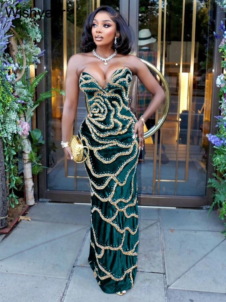 New Luxury Elegant Wedding Evening Guests Sequined Strapless Green Long Dress Women Sexy Sleeveless Birthday Party Prom Clubwear - AliExpress 200000345 New Luxury Elegant Wedding Evening Guests Sequined Strapless Green Long Dress Women Sexy Sleeveless Birthday Party Prom Clubwear - AliExpress 200000345