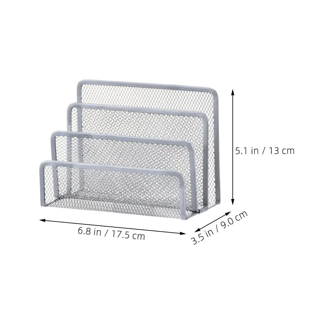 2Pcs 수직 메쉬 파일 정리함 데스크 메일 분류기 편지 홀더 종이 정리함 금속 문서 랙 사무실 데스크탑 스탠드