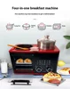 Multifunctio 4 in 1 Breakfast Machine Mini Bread Toaster Baking Oven Omelette Fry Pan Hot Pot Boiler Food Steamer home appliance 6